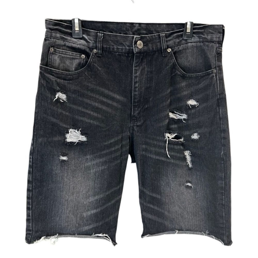 CSG cut off style denim jean shorts distressed size 34